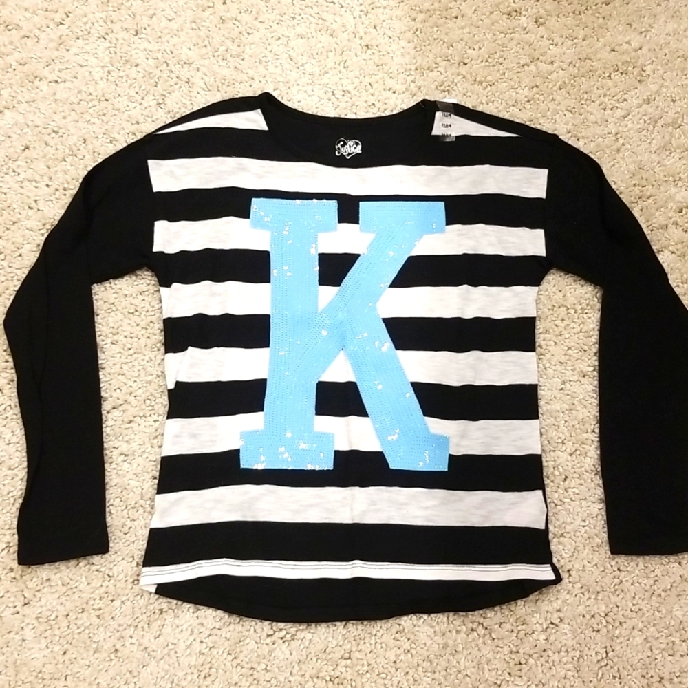 Justice Initial K Top size 12/14